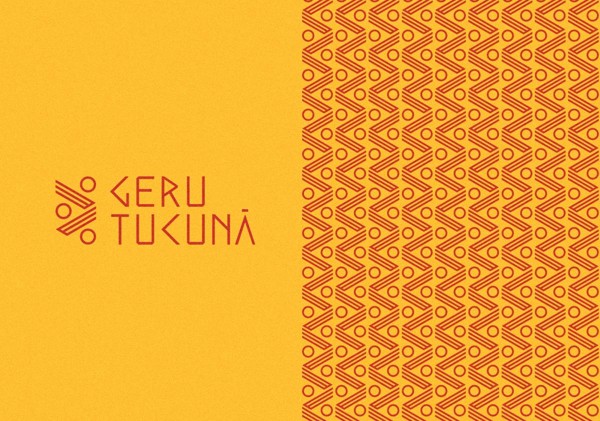 Village logo and graphic pattern.