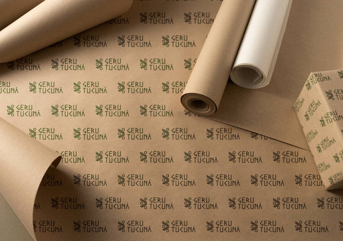 Kraft paper with the logo.