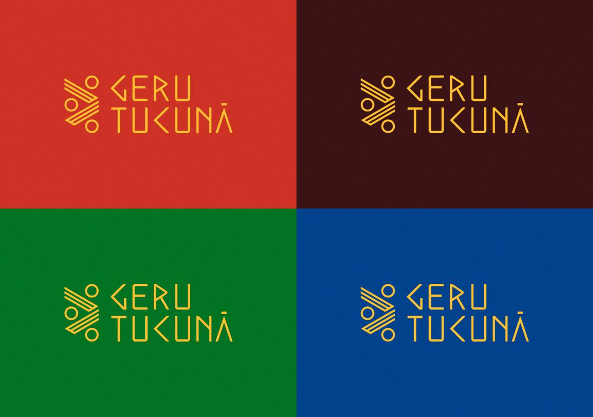 Logo versions on the palette colors.