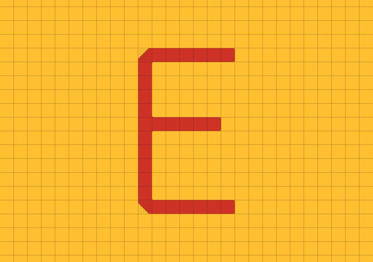 Study of the construction of the logo letters.