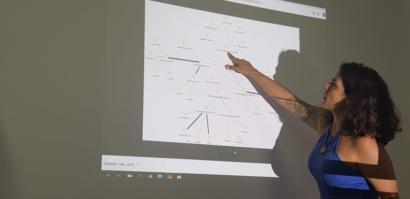 Data analysis on a map of relationships between themes.