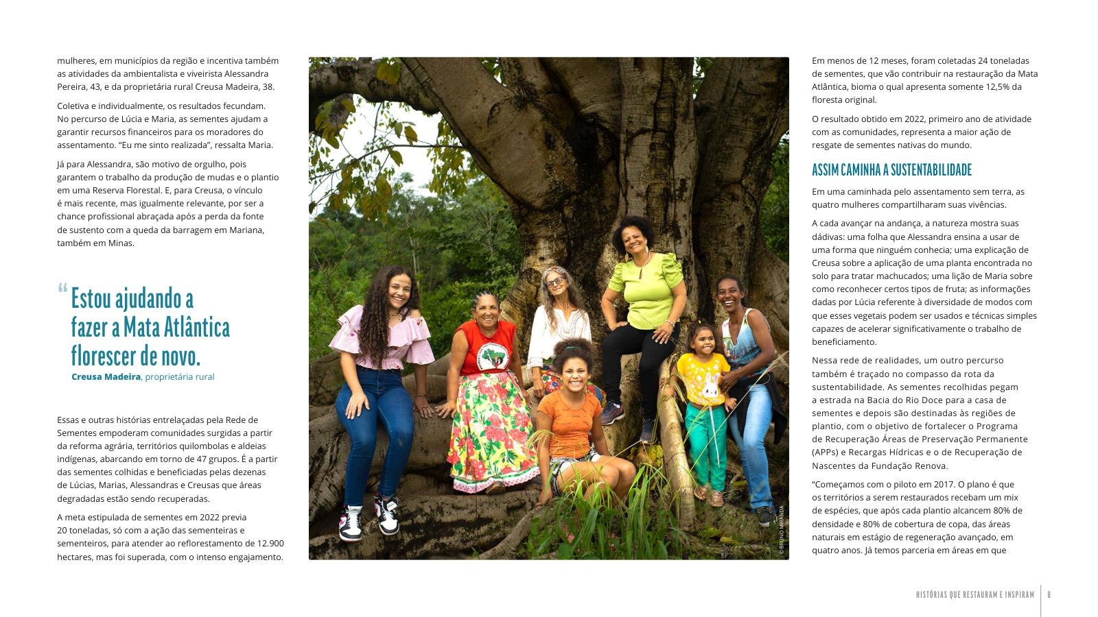 Native seed harvesting: accounts of women in the Doce River Basin.